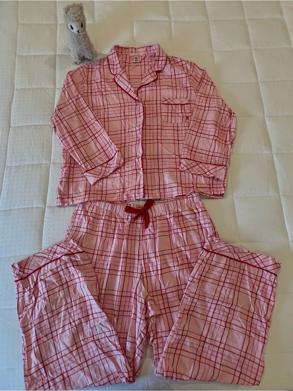 Victoria's Secret Pink Plaid Two-Piece Pajama Set
